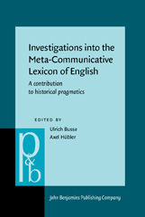 E-book, Investigations into the Meta-Communicative Lexicon of English, John Benjamins Publishing Company