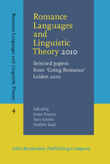 eBook, Romance Languages and Linguistic Theory 2010, John Benjamins Publishing Company