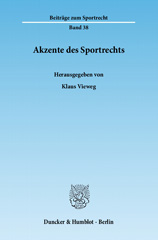 E-book, Akzente des Sportrechts., Duncker & Humblot