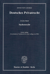 eBook, Deutsches Privatrecht. : Sachenrecht., Duncker & Humblot