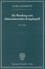 E-book, Die Wendung zum diskriminierenden Kriegsbegriff., Schmitt, Carl, Duncker & Humblot