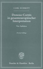 E-book, Donoso Cortés in gesamteuropäischer Interpretation. : Vier Aufsätze., Duncker & Humblot