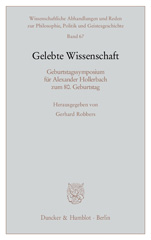 eBook, Gelebte Wissenschaft. : Geburtstagssymposium für Alexander Hollerbach zum 80. Geburtstag., Duncker & Humblot