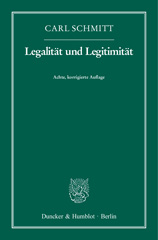 eBook, Legalität und Legitimität., Schmitt, Carl, Duncker & Humblot