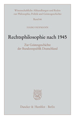 E-book, Rechtsphilosophie nach 1945. : Zur Geistesgeschichte der Bundesrepublik Deutschland., Hofmann, Hasso, Duncker & Humblot