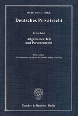 eBook, Deutsches Privatrecht. : Allgemeiner Teil und Personenrecht., Duncker & Humblot