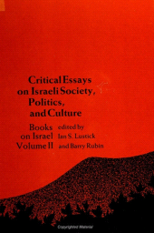 E-book, Critical Essays on Israeli Society, Politics, and Culture, SUNY Press - State University of New York Press