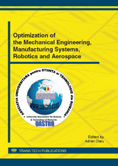 E-book, Optimization of the Mechanical Engineering, Manufacturing Systems, Robotics and Aerospace, Trans Tech Publications Ltd