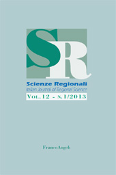 Fascicolo, Scienze regionali : Italian Journal of regional Science : 12, 1, 2013, Franco Angeli