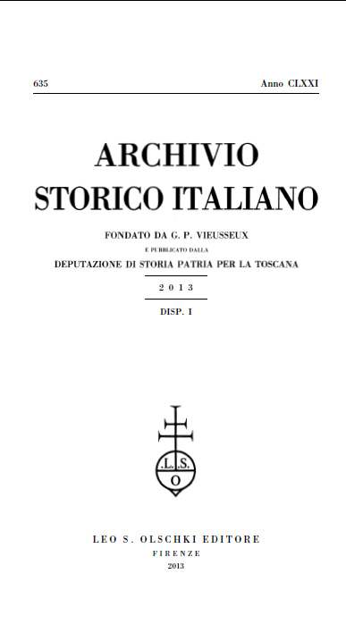 Issue, Archivio storico italiano : 635, 1, 2013, L.S. Olschki