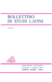 Fascicolo, Bollettino di studi latini : 1, 2013, Loffredo Editore