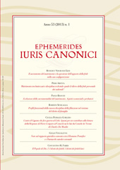 Fascículo, Ephemerides iuris canonici : 53, 1, 2013, Marcianum Press