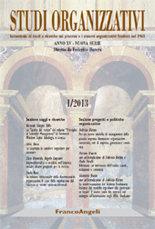 Fascículo, Studi organizzativi : XV, 1, 2013, Franco Angeli
