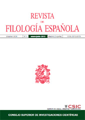 Issue, Revista de filología española : XCIII, 1, 2013, CSIC, Consejo Superior de Investigaciones Científicas