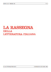 Fascículo, La rassegna della letteratura italiana : 117, 1, 2013, Le Lettere
