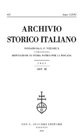 Fascicolo, Archivio storico italiano : 637, 3, 2013, L.S. Olschki