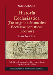 eBook, Historia ecclesiastica : de origine schismatico Ecclesiae papisticae bicorni, Newton, Isaac, 1642-1727, CSIC
