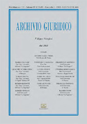 Issue, Archivio giuridico Filippo Serafini : CCXXXIII, 2, 2013, Enrico Mucchi Editore