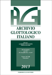 Issue, Archivio glottologico italiano : XCVIII, 1, 2013, Le Monnier