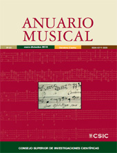 Heft, Anuario musical : 68, 2013, CSIC, Consejo Superior de Investigaciones Científicas