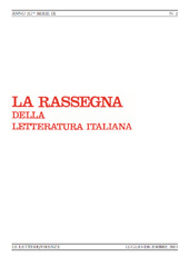 Fascicolo, La rassegna della letteratura italiana : 117, 2, 2013, Le Lettere