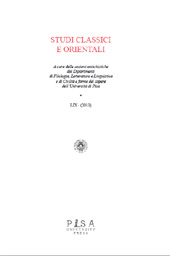 Fascicolo, Studi classici e orientali : LIX, 2013, Pisa University Press