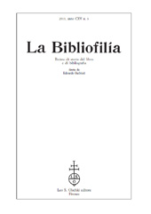 Issue, La bibliofilia : rivista di storia del libro e di bibliografia : CXV, 3, 2013, L.S. Olschki
