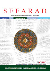 Fascículo, Sefarad : revista de estudios hebraicos y sefardíes : 74, 1, 2014, CSIC, Consejo Superior de Investigaciones Científicas
