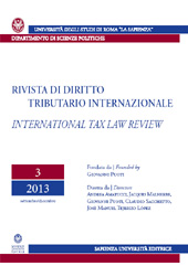 Fascículo, Rivista di diritto tributario internazionale = International Tax Law Review : 3, 2013, CSA - Casa Editrice Università La Sapienza