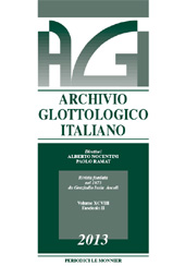 Fascicolo, Archivio glottologico italiano : XCVIII, 2, 2013, Le Monnier