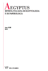 Fascículo, Aegyptus : rivista italiana di egittologia e papirologia : XCIII, 2013, Vita e Pensiero