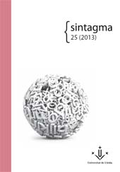 Issue, Sintagma : revista de lingüística : 25, 2013, Edicions de la Universitat de Lleida