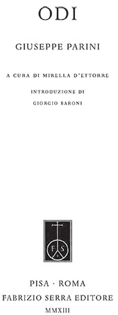 E-book, Odi, Parini, Giuseppe, 1729-1799, Fabrizio Serra