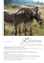 Issue, Relations : beyond anthropocentrism : 1, 1, 2013, LED