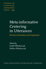 E-book, Meta-informative Centering in Utterances, John Benjamins Publishing Company