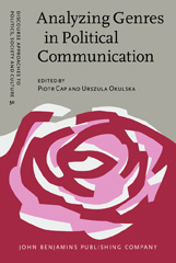 E-book, Analyzing Genres in Political Communication, John Benjamins Publishing Company