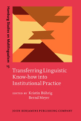 E-book, Transferring Linguistic Know-how into Institutional Practice, John Benjamins Publishing Company