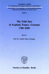 eBook, The Trial Jury in England, France, Germany 1700-1900., Duncker & Humblot