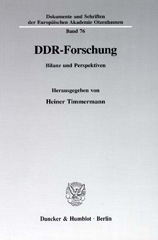 E-book, DDR-Forschung. : Bilanz und Perspektiven., Duncker & Humblot
