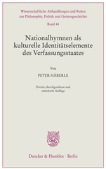 E-book, Nationalhymnen als kulturelle Identitätselemente des Verfassungsstaates., Duncker & Humblot