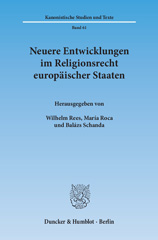 eBook, Neuere Entwicklungen im Religionsrecht europäischer Staaten., Duncker & Humblot