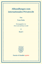 E-book, Abhandlungen zum internationalen Privatrecht. : Band I. Hrsg. von Otto Lenel - Hans Lewald., Duncker & Humblot