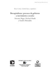 E-book, Biocapitalismo, procesos de gobierno y movimientos sociales, Cerbino, Mauro, Facultad Latinoamericanaencias Sociales