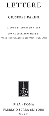 eBook, Lettere, Parini, Giuseppe, Fabrizio Serra