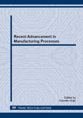 E-book, Recent Advancement in Manufacturing Processes, Trans Tech Publications Ltd