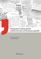 E-book, Perspectivas críticas para la edición de textos de literatura española, Universidade de Santiago de Compostela