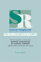 Fascicolo, Scienze regionali : Italian Journal of regional Science : 13, supplemento 1, 2014, Franco Angeli