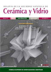 Issue, Boletin de la sociedad española de cerámica y vidrio : 53, 1, 2014, CSIC, Consejo Superior de Investigaciones Científicas