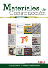 Fascículo, Materiales de construcción : 64, 313, 1, 2014, CSIC, Consejo Superior de Investigaciones Científicas