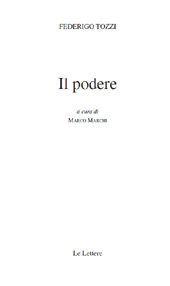 E-book, Il podere, Tozzi, Federigo, 1883-1920, Le Lettere